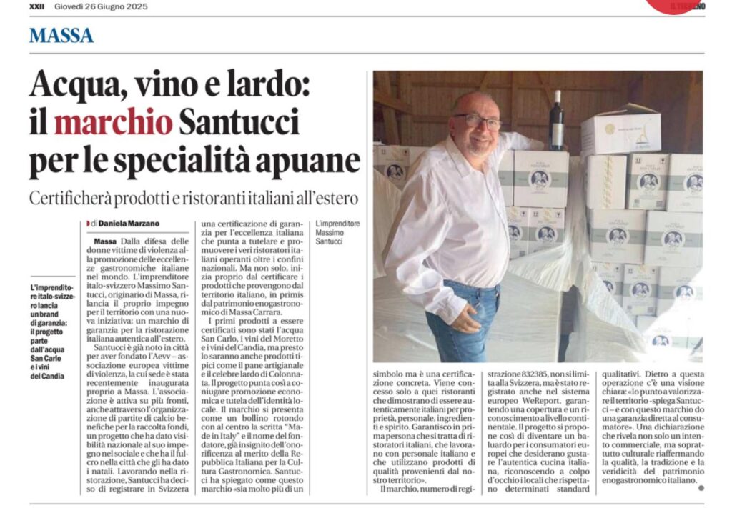 Il marchio Santucci per le specialità apuane